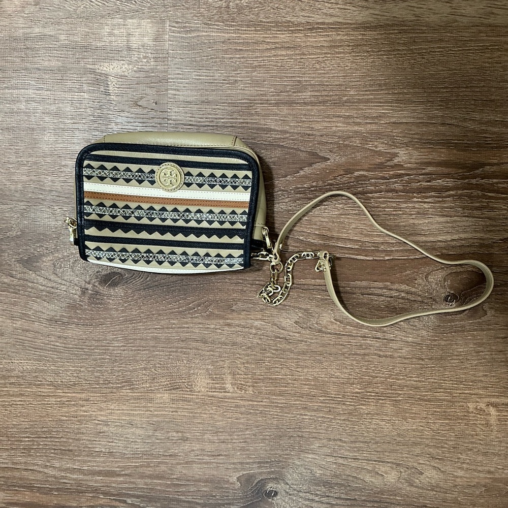 Tory Burch Black and Tan Crossbody Bag